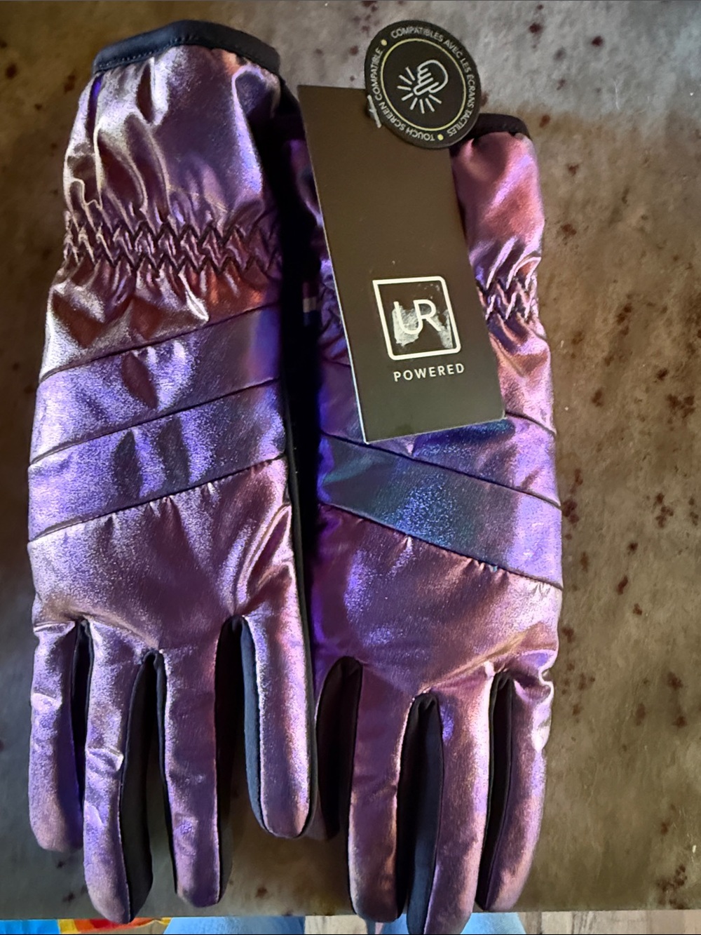 Women's Shimmer Purple Touchscreen Gloves